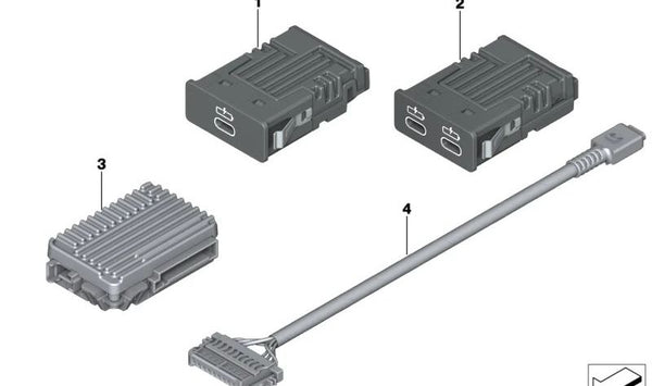 Conexión USB para BMW Serie 7 G70, X5 F95N, G05N, X6 F96N, G06N, X7 G07N, XM G09 (OEM 84105A584E0). Original BMW.