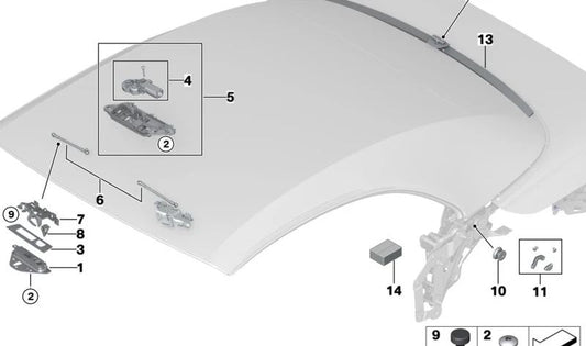 Piastra di base destra 54347496258 per BMW G23, G83. BMW originale.