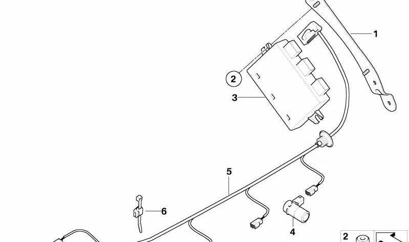 Soporte Unidad de Control PDC para BMW Z4 E85, E86 (OEM 66216914108). Original BMW