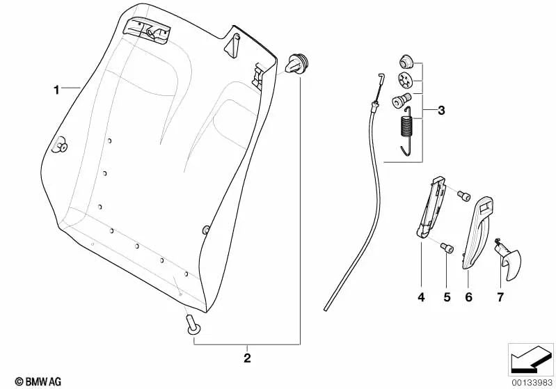 Left unlocking cover for BMW 6 Series E64, E64N (OEM 52107127707). Original BMW.