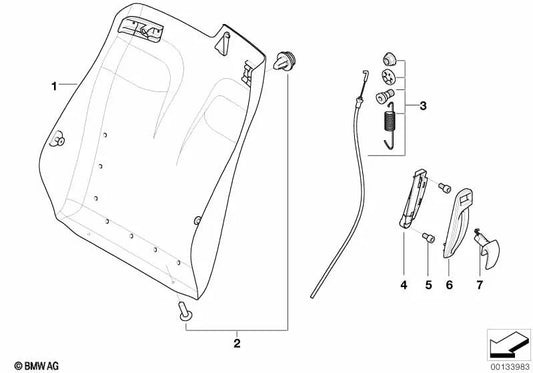 Left unlocking cover for BMW 6 Series E64, E64N (OEM 52107127707). Original BMW.