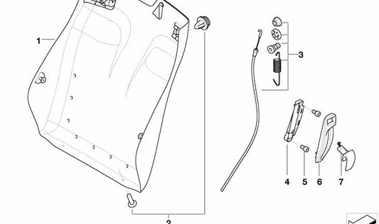 Tabique trasero izquierdo para BMW E64 (OEM 52107173541). Original BMW