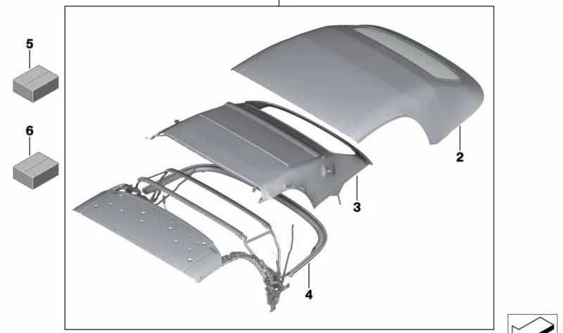 Cubierta de techo para BMW Z4 G29 (OEM 54347434540). Original BMW