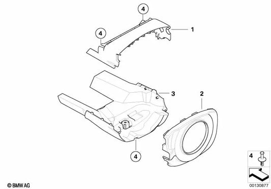 Revestimiento frontal para BMW E60, E60N, E61, E61N (OEM 61316947776). Original BMW.