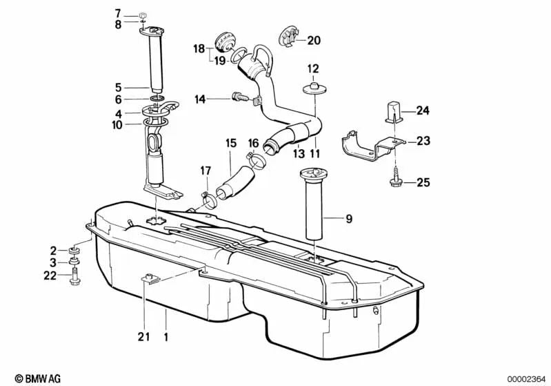 Sonda de inmersión para BMW Serie 3 E30 (OEM 16141179720). Original BMW