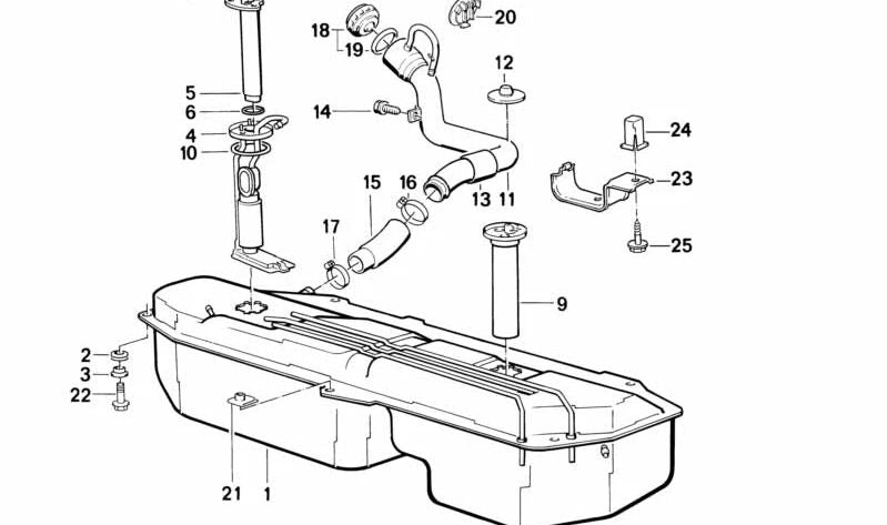 Bomba de aspiración de combustible OEM 16141184022 para BMW E30. Original BMW.