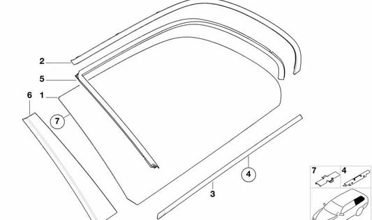 Embellecedor superior derecho para BMW Serie 5 E39 (OEM 51368193132). Original BMW