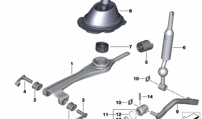 Palanca de cambios OEM 25117551645 para BMW E81, E87, E90, E91, E92, E93, E84. Original BMW.