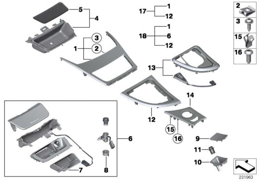 Bandeja De Almacenamiento Frontal Para Bmw E81 E82 Edrive E87 E88 . Original Bmw. Recambios