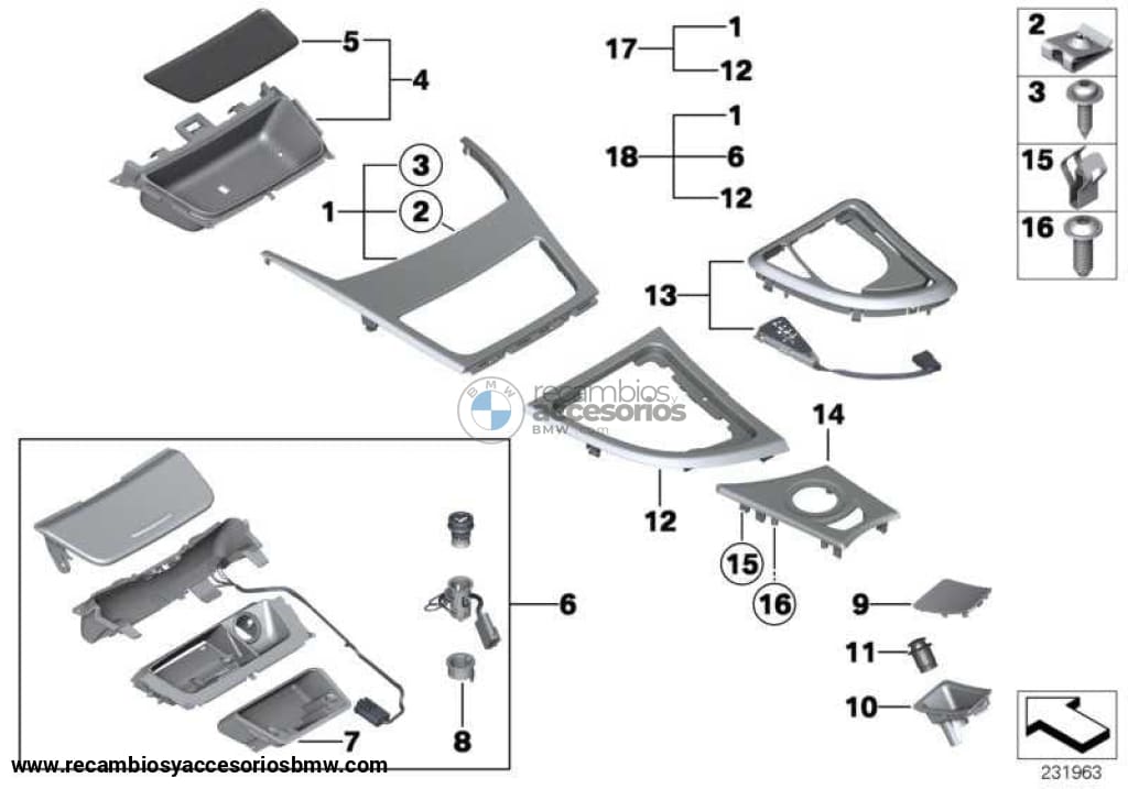 Bandeja De Almacenamiento Frontal Para Bmw E81 E82 Edrive E87 E88 . Original Bmw. Recambios