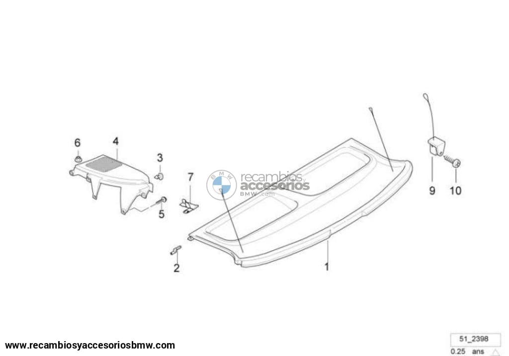 Bandeja Trasera Bmw Para Compact E36. Original Recambios