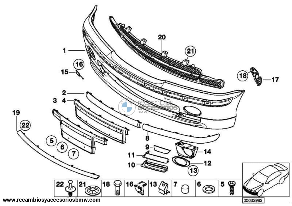 Base Para Matrícula M 3Er E46 . Original Bmw Recambios