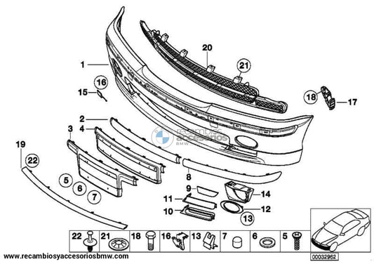 Base Para Matrícula M 3Er E46 . Original Bmw Recambios