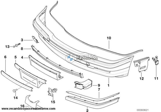 Base Soporte Matricula Delantera Para Bmw Berlina E38. Original Recambios