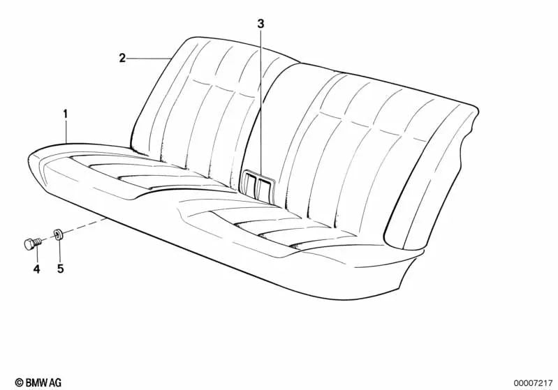 Rear seat backrest bracket for BMW E30, E28 (OEM 52201927590). Original BMW