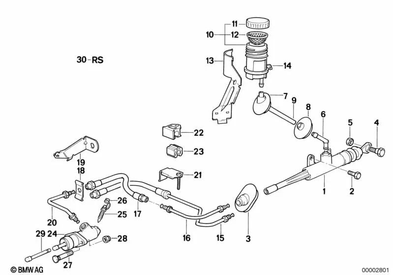 Kit de reparación del cilindro maestro del embrague para BMW E34, E32, E31 (OEM 21521158144). Original BMW