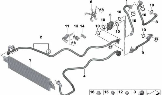 Pipe d'huile de transmission OEM 1722849128 pour BMW G20, G21. BMW d'origine.