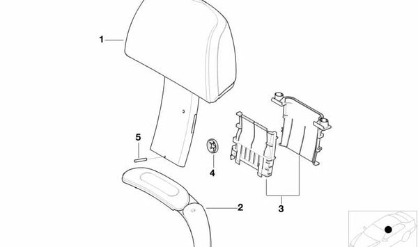 Embellecedor reposacabezas izquierdo para BMW E52 (OEM 52107000133). Original BMW