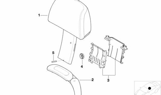 Tapa embellecedora para reposacabezas izquierdo OEM 52107000131 para BMW Z8 (E52). Original BMW.