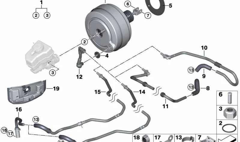 Levantamiento de Vacío para BMW E81, E82, E87, E88, E90, E91, E92, E93, E84 (OEM 11667549506). Original BMW.