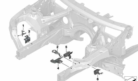 Soporte DSC III inferior izquierdo para BMW X3 F97, G01, G08, G45, X4 F98, G02 (OEM 41007481021). Original BMW