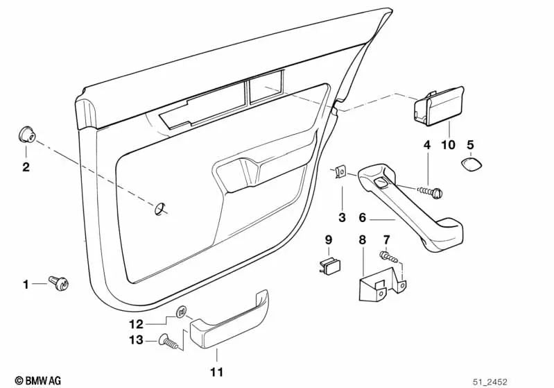 Cubierta superior derecha para BMW Serie 5 E34 (OEM 51428137254). Original BMW.