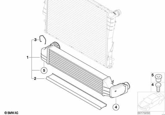 Soporte guía de aire para BMW E83, E83N (OEM 17113428650). Original BMW.