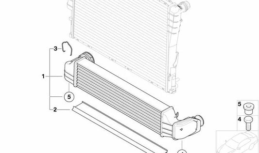 Intercooler para BMW X3 E83, E83N (OEM 17113453727). Original BMW