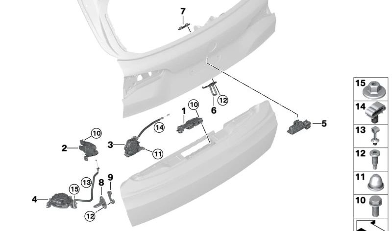 Soporte giratorio para manguera OEM 51248737588 para BMW G05, G18, F95, G07. Original BMW.