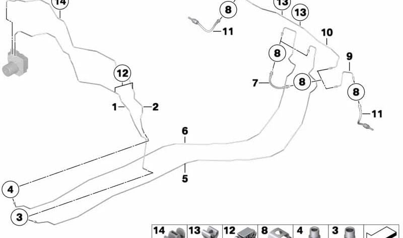 Tubería para BMW Serie 3 E90, E91, E92, E93 y X1 E84 (OEM 34326853533). Original BMW