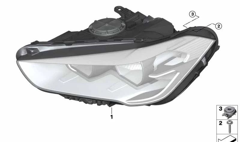 Faro LED izquierdo para BMW X1 F48N, F49N (OEM 63119477811). Original BMW