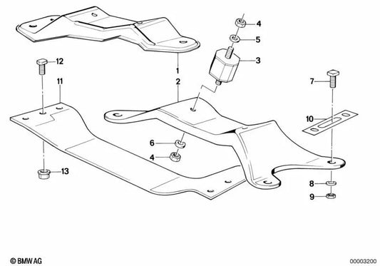 Travesaño para BMW Serie 3 E30 (OEM 24711129346). Original BMW