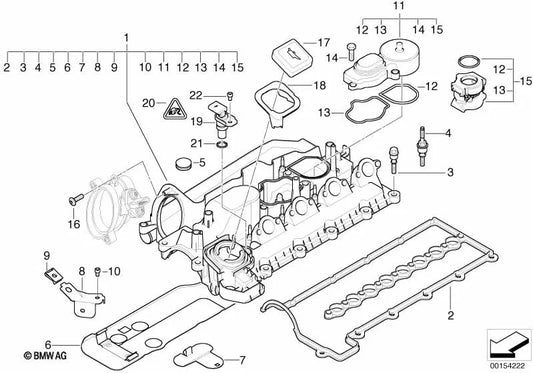 Cylinder cover for BMW E87, E90, E91. Genuine BMW.