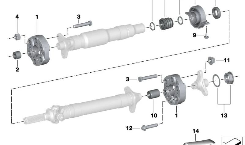 Supporto di trasmissione in alluminio centrale 26118859155 per BMW G29. BMW originale.