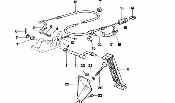 Cable Bowden para freno de mano OEM 35412160512 para BMW (E34, E32). Original BMW.