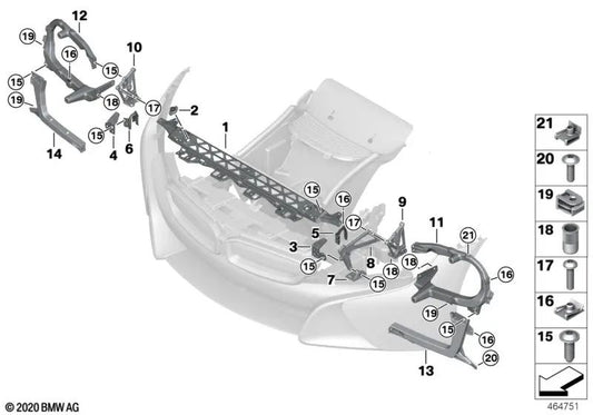 Soporte de Pared Frontal para BMW I12, I12N, I15 (OEM 51647336230). Original BMW