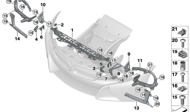 Support de renforcement OEM 51647336233 pour BMW i8 (I12, I15). BMW d'origine.