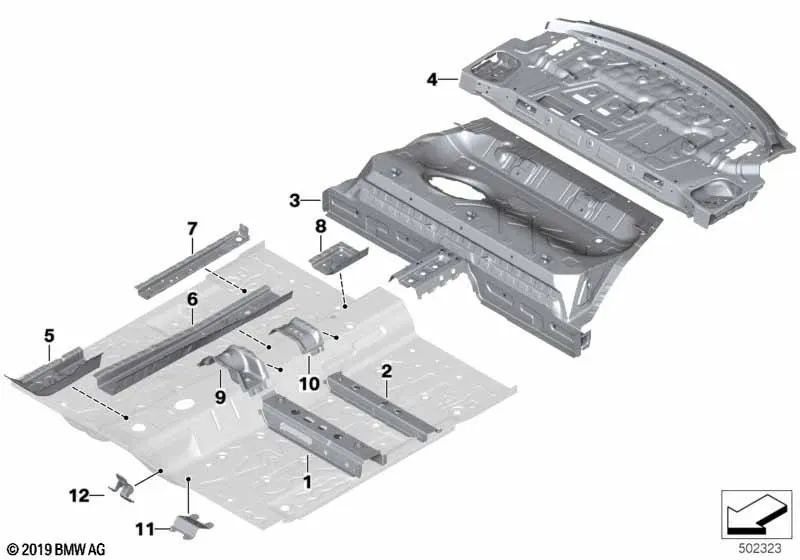 Consola de conexión del eje interior izquierda para BMW Serie 1 F40, F52, Serie 2 F44, F45, F46, X1 F48, F49, X2 F39, MINI F54, F55, F56, F57, F60 (OEM 41117361189). Original BMW