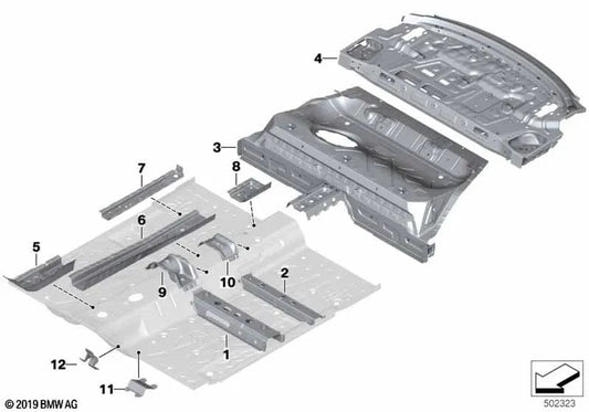 Linke innere Achsverbindungskonsole für BMW 1er F40, F52, 2er F44, F45, F46, X1 F48, F49, X2 F39, MINI F54, F55, F56, F57, F60 (OEM 41117361189). Original BMW