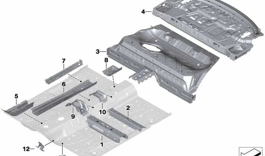 Upper Trunk Separator OEM 41007955518 für BMW Series 2 Grand Coupé (F44). Original BMW.