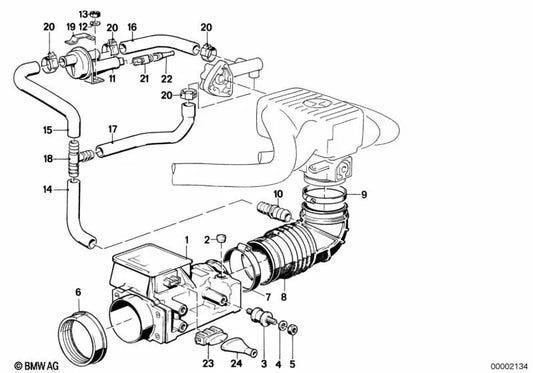 Pipe for BMW E30, E28 (OEM 11611288034). Genuine BMW