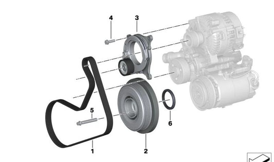 Amortiguador de vibraciones OEM 11238679073 para BMW F20, F21, F22, F23, F30, F31, F34, G20, G21, F32, F33, F36, G30, G31, G32, G11, G12, G01, G02, F15, G05, G06, G29. Original BMW.