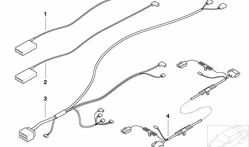 Arnés de cableado para techo completamente automático derecho para BMW Serie 3 E46 (OEM 54348269087). Original BMW
