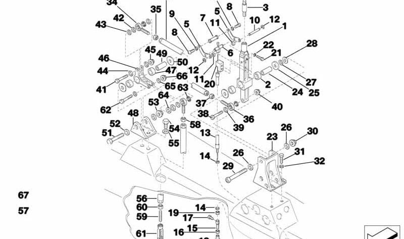 Barra de cambio OEM 25112484136 para BMW. Compatible con modelos: E34, E36, E39, Z3. Original BMW.