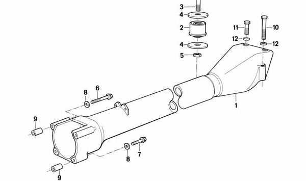 Soporte de goma OEM 33171138054 para BMW {E30, Z1}. Original BMW.