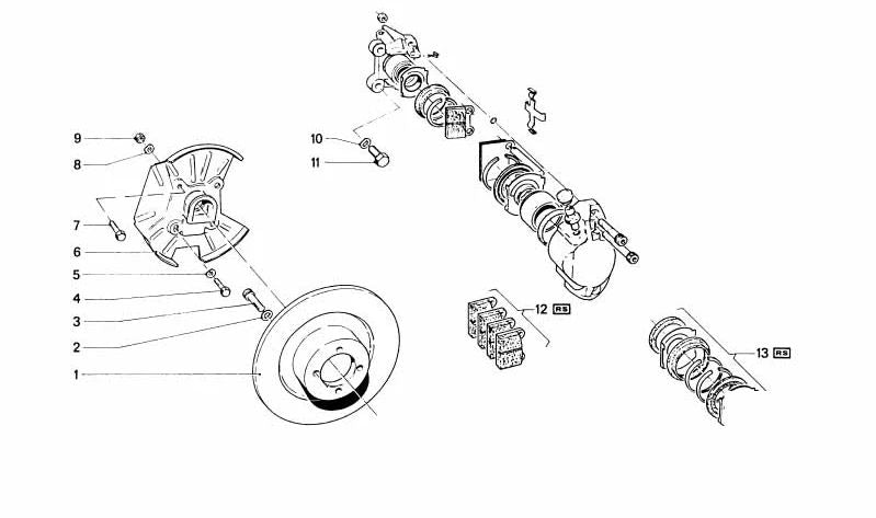 Kit de reparación de pastillas de freno sin amianto para BMW (OEM 34111160171). Original BMW