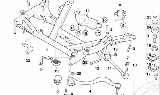 Right cover for BMW 5 Series E39 (OEM 31121097202). Original BMW