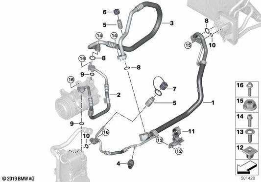 Tubería de refrigerante de doble tubo para BMW F97, F97N, F98, F98N (OEM 64508053487). Original BMW