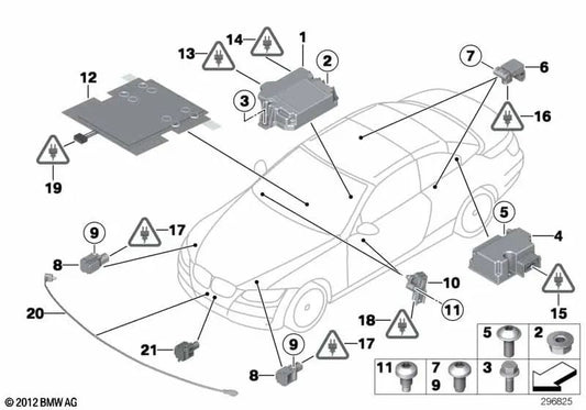 Airbag control unit for BMW E82, E88, E92N, E93N (OEM 65779264916). Original BMW