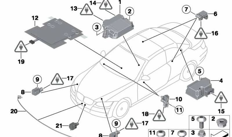 Módulo de control Airbag OEM 65779248298 para BMW E88, E93. Original BMW